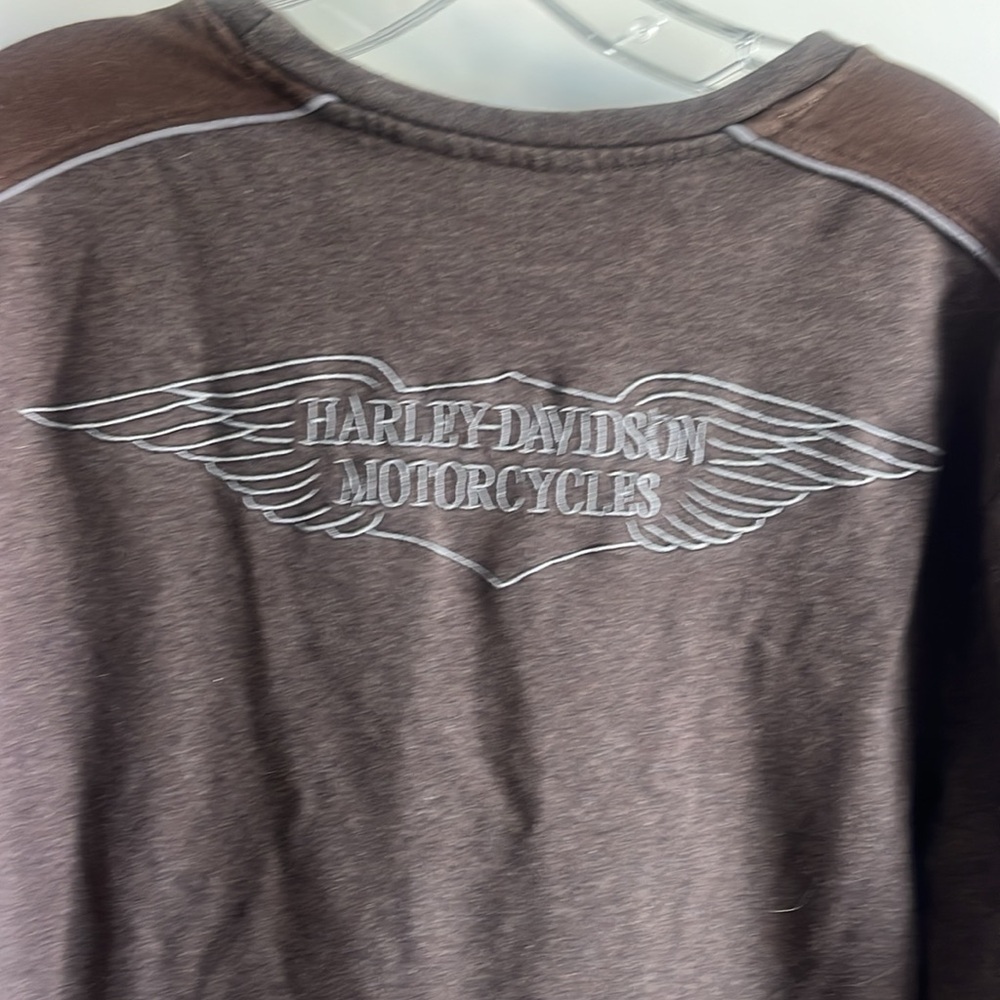 Harley Davidson men’s crewneck, long sleeve brown pullover sweatshirt, medium